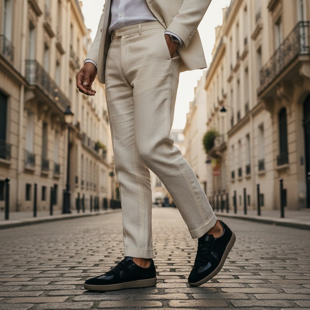 Clay Court Tennis Sneakers - Desert Sand - Angled Shot