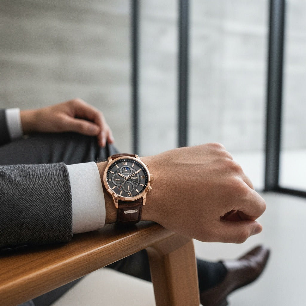 Cosmograph Watch - Walnut Brown - Side Profile