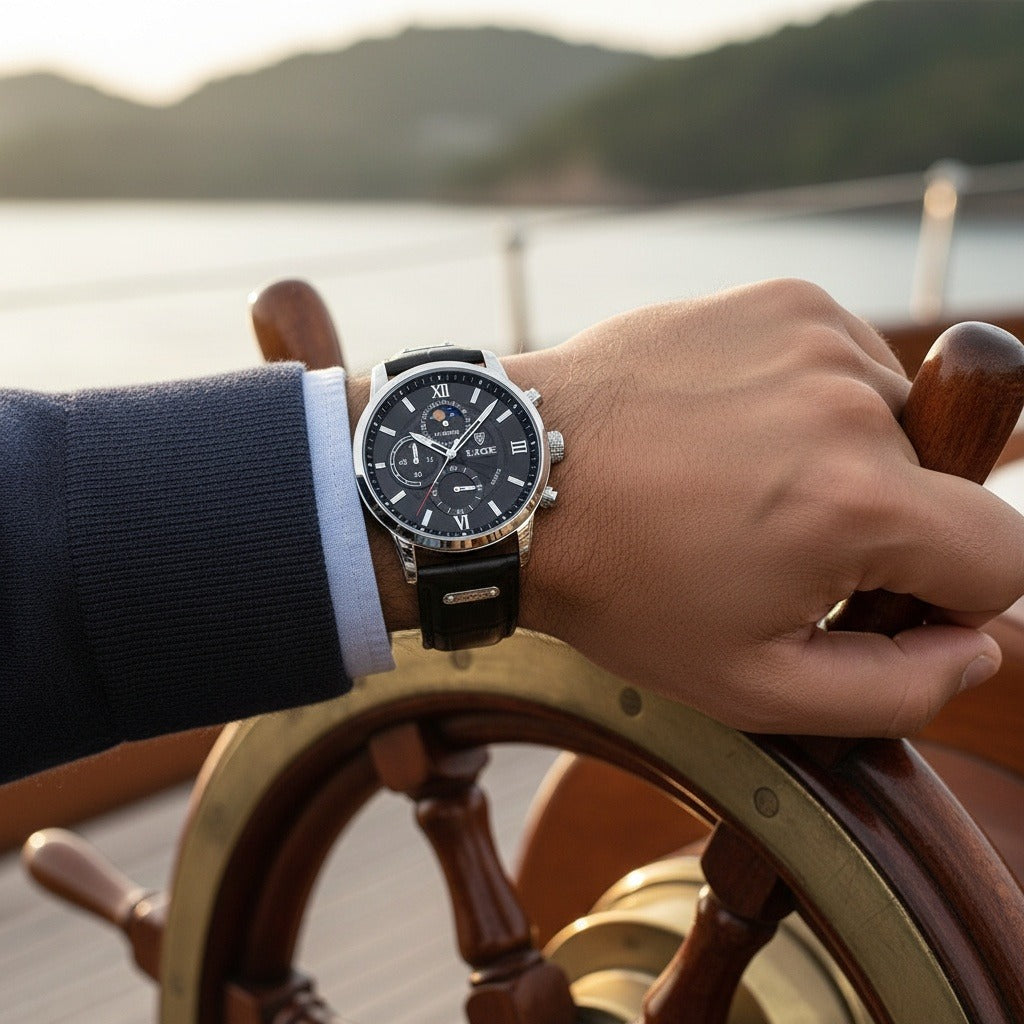 Cosmograph Watch - Obsidian Silver - Angled Shot