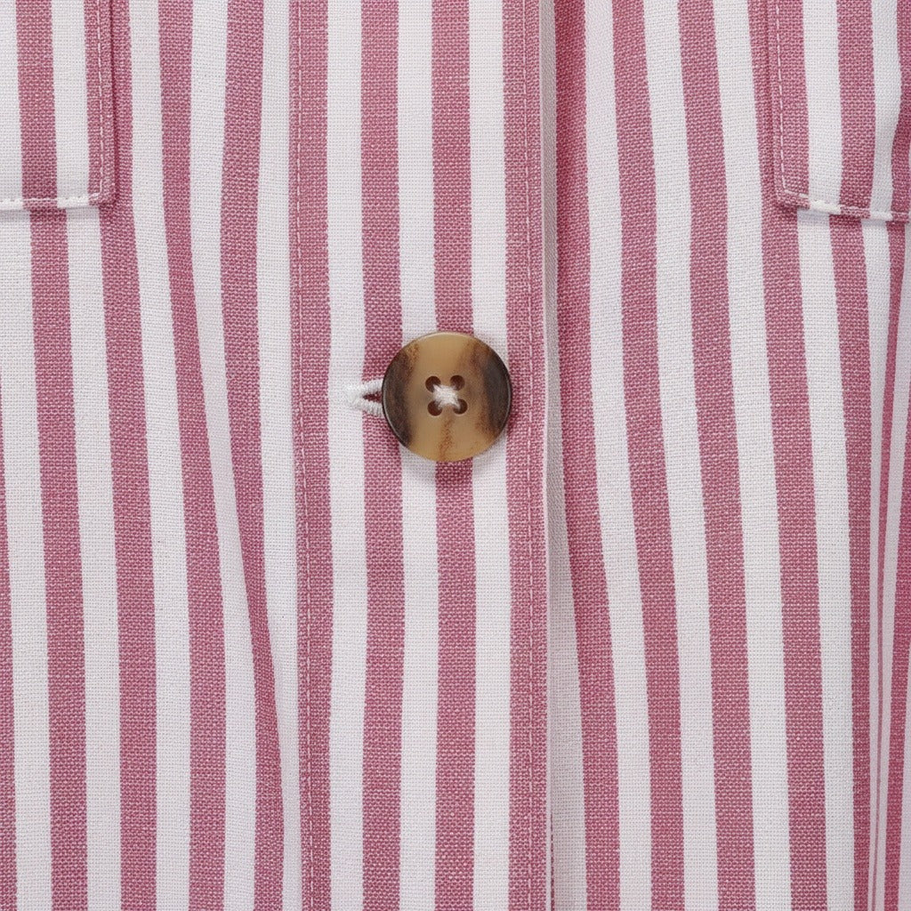 Cotton Safari Jacket - Rose Stripe - Texture Close Up