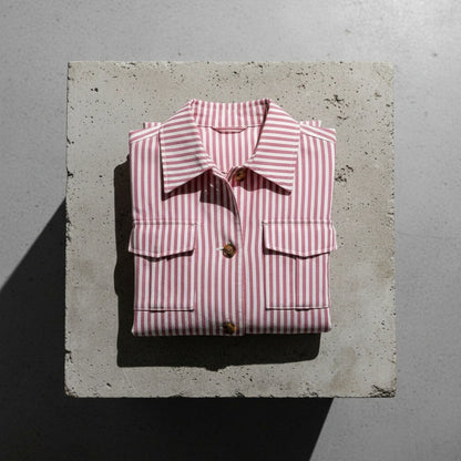 Cotton Safari Jacket - Rose Stripe - Lifestyle Inspiration