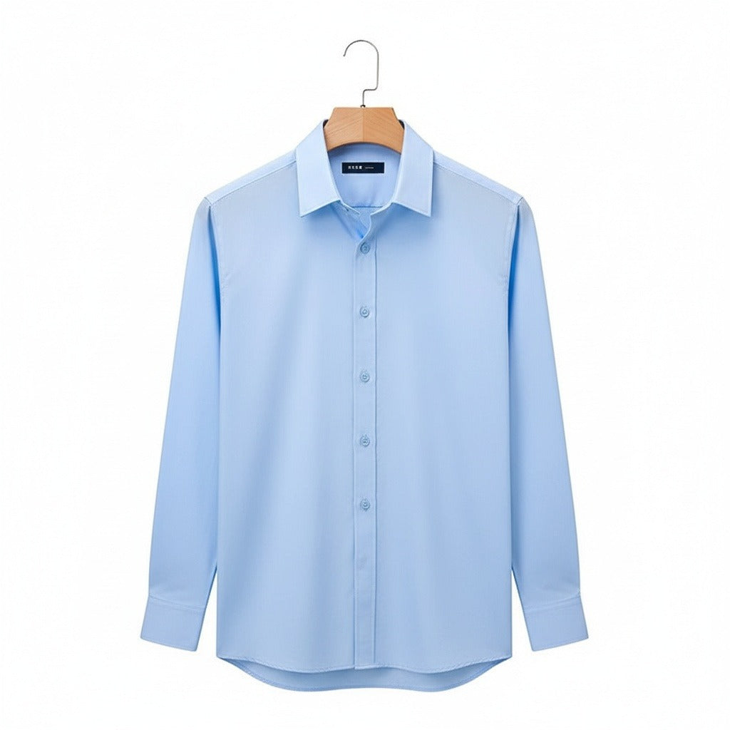 Cotton Shirt for Men Formal - Sky Blue - Front View
