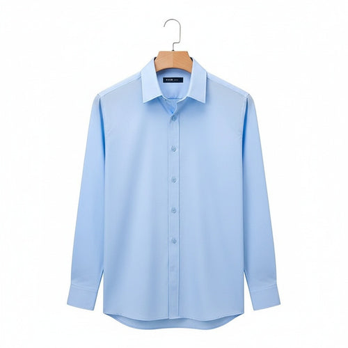 Cotton Shirt for Men Formal - Sky Blue - Front View