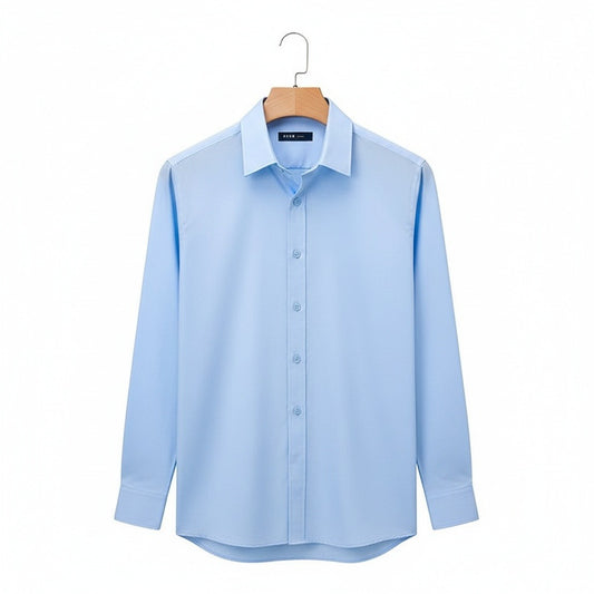 Cotton Shirt for Men Formal - Sky Blue - Front View