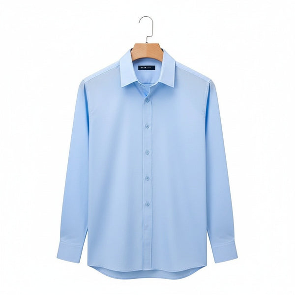 Cotton Shirt for Men Formal - Sky Blue - Front View