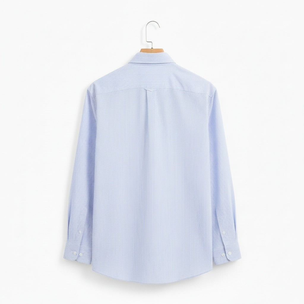 Cotton Shirt for Men Formal - Powder Blue - Fabric Detail