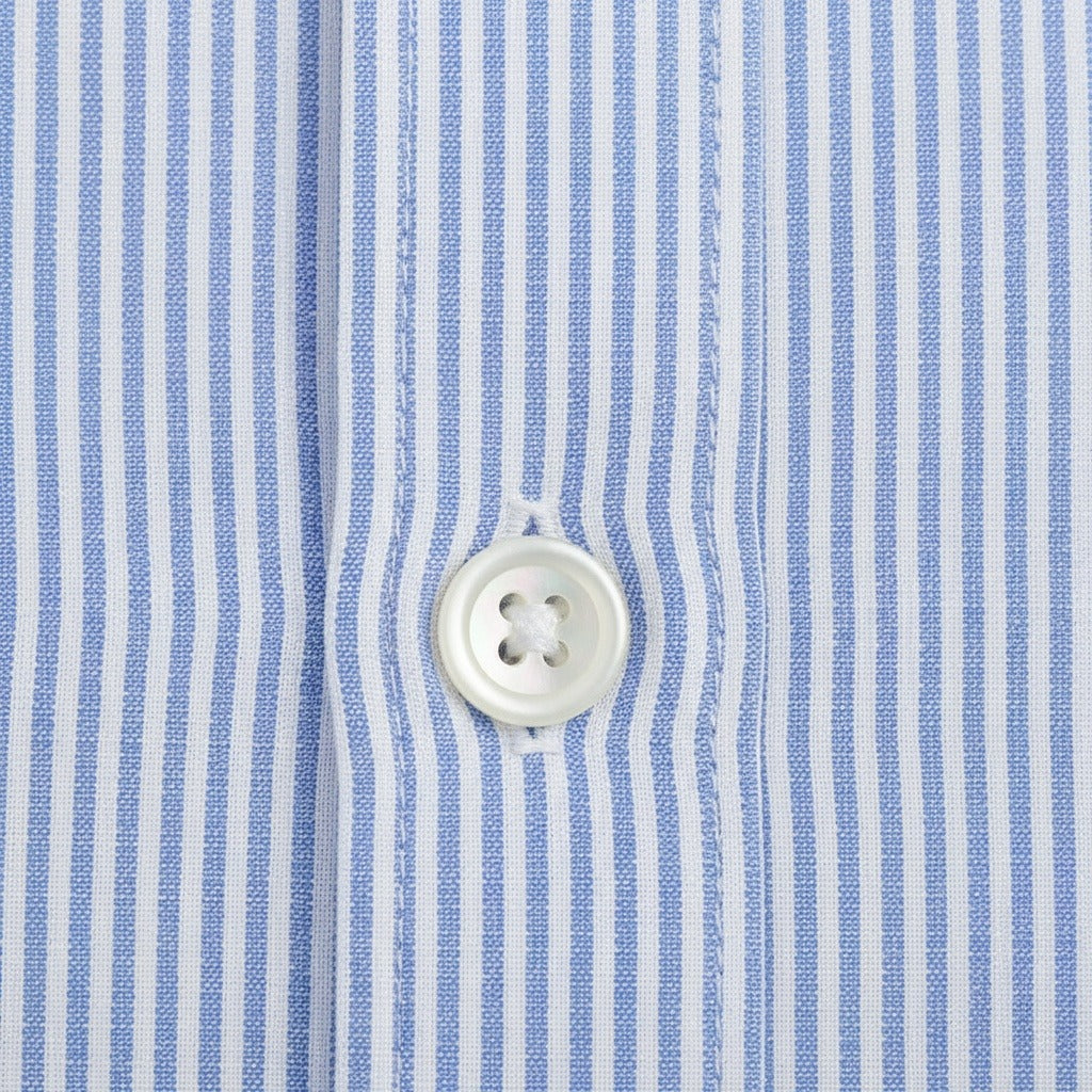 Cotton Shirt for Men Formal - Powder Blue - Texture Close Up