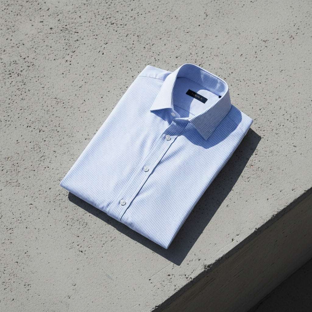 Cotton Shirt for Men Formal - Powder Blue - Lifestyle Inspiration