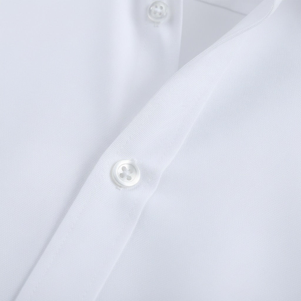 Cotton Shirt for Men Formal - Bright White - Texture Close Up