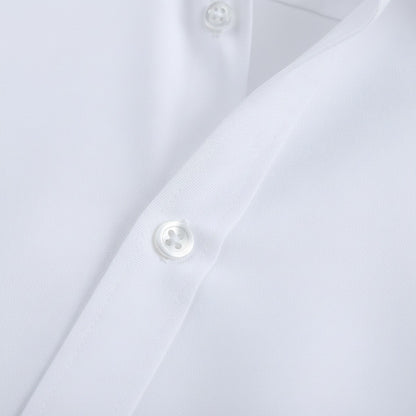 Cotton Shirt for Men Formal - Bright White - Texture Close Up