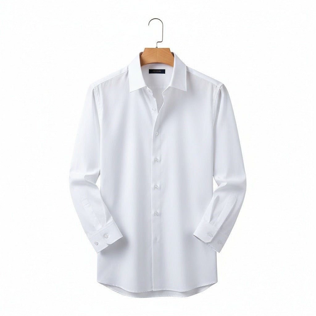 Cotton Shirt for Men Formal - Classic White - Front View