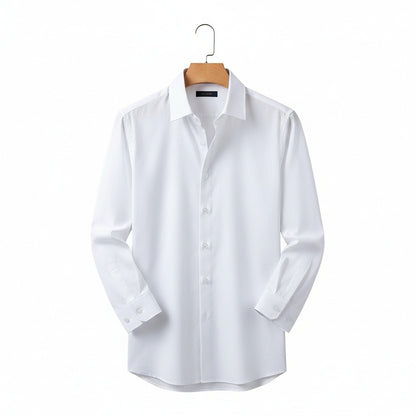 Cotton Shirt for Men Formal - Classic White - Front View