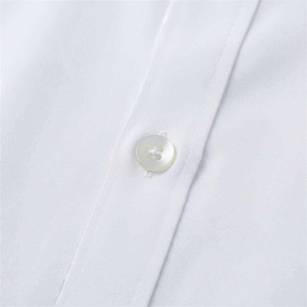 Cotton Shirt for Men Formal - Classic White - Texture Close Up