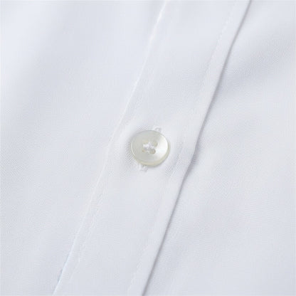Cotton Shirt for Men Formal - Classic White - Texture Close Up