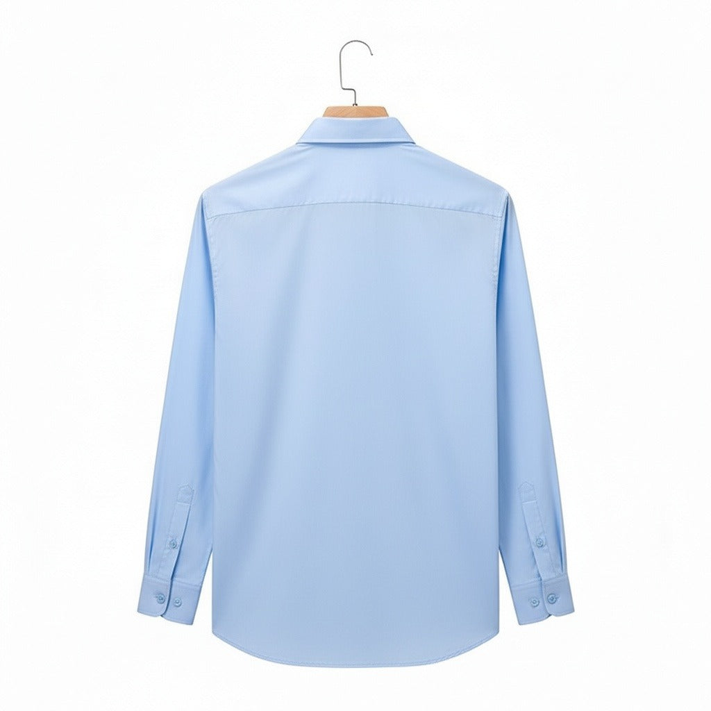 Cotton Shirt for Men Formal - Sky Blue - Fabric Detail