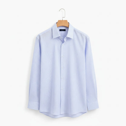 Cotton Shirt for Men Formal - Powder Blue - Front View