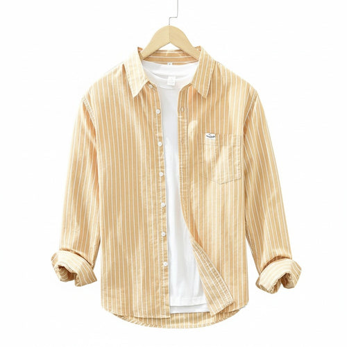 Cotton Shirt Yellow - Yellow - Front View