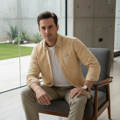 Cotton Shirt Yellow - Yellow - Side Profile