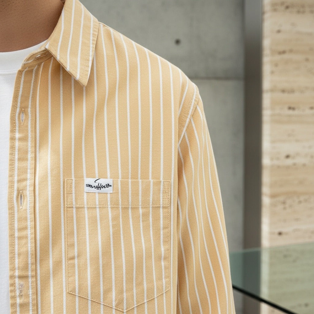Cotton Shirt Yellow - Yellow - Back View