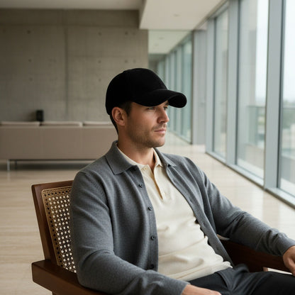Country Club Cap - Black - Side Profile
