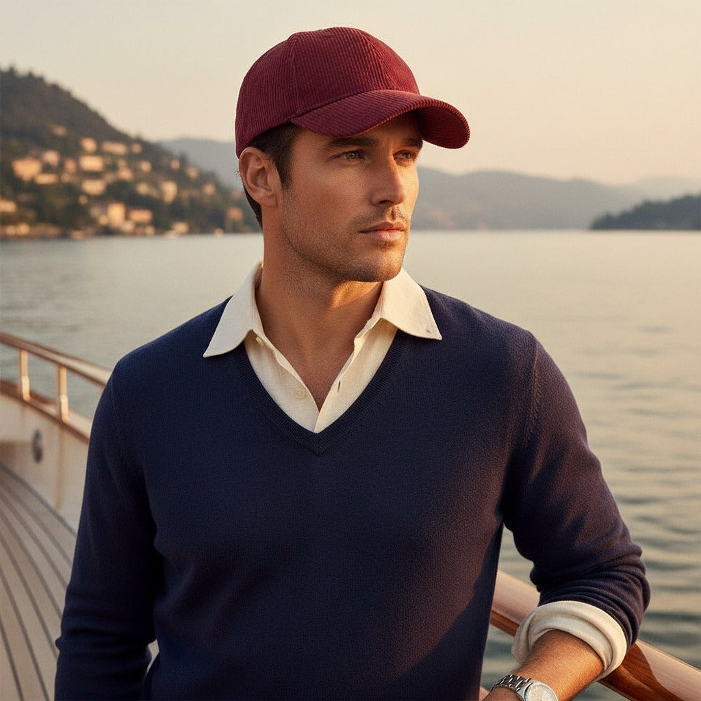 Country Club Cap - Burgundy - Angled Shot