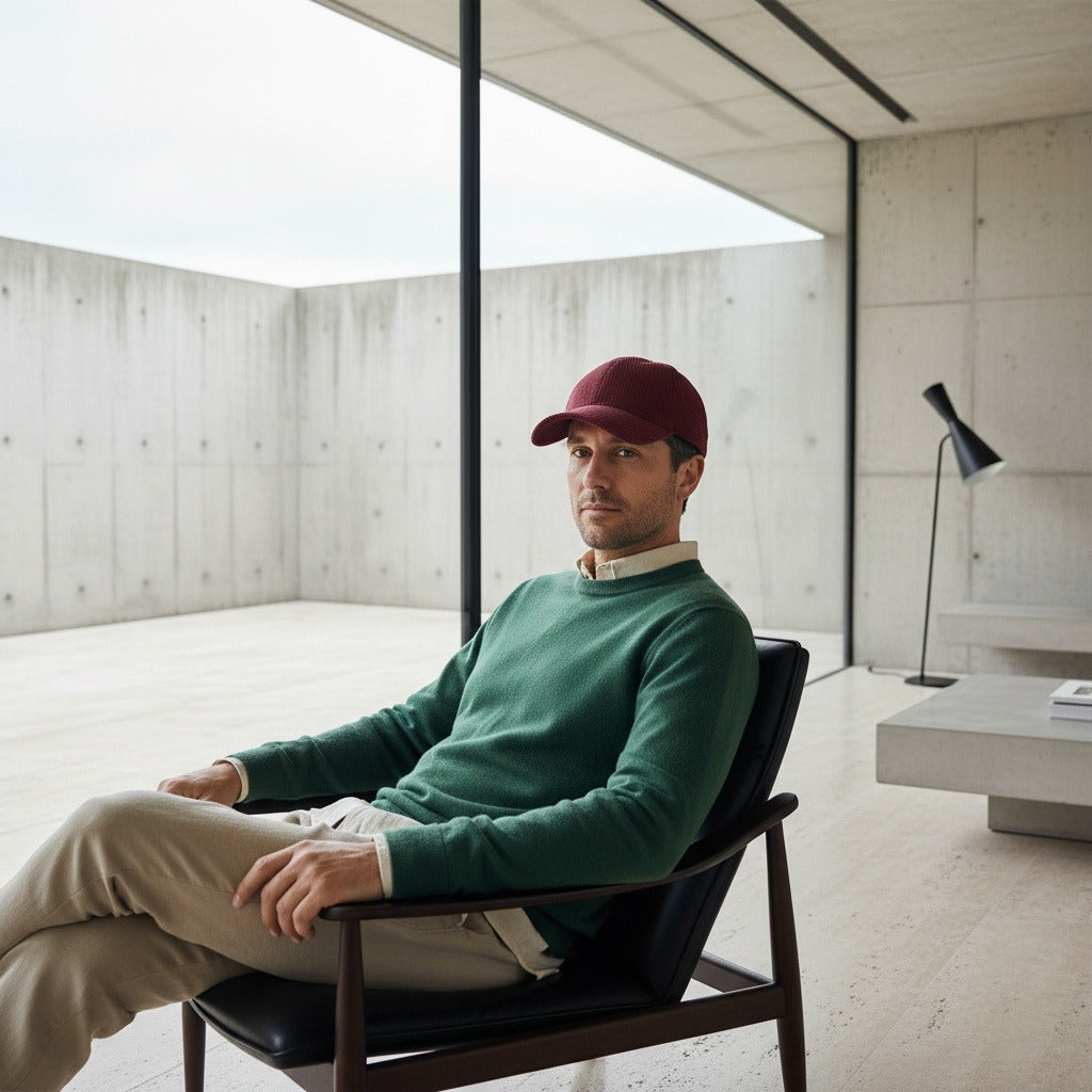 Country Club Cap - Burgundy - Side Profile
