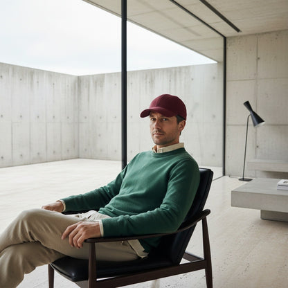 Country Club Cap - Burgundy - Side Profile