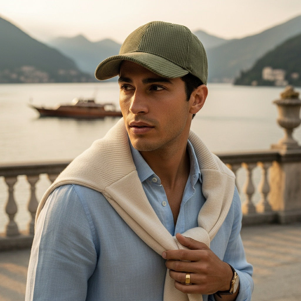 Country Club Cap - Olive - Angled Shot