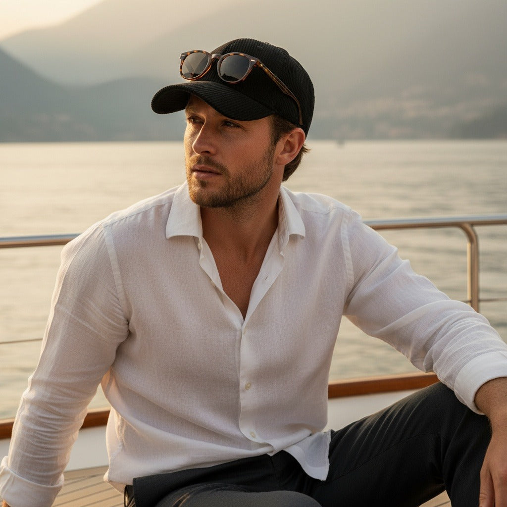 Country Club Cap - Black - Angled Shot