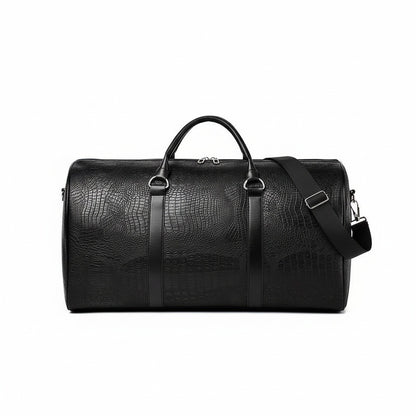 Crocodile Travel Bag - Black - Front View