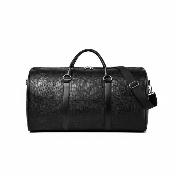 Crocodile Travel Bag - Black - Front View