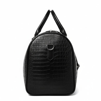 Crocodile Travel Bag - Black - Fabric Detail