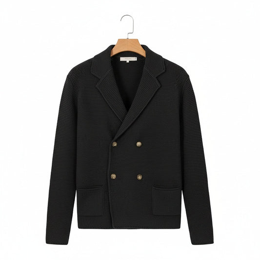 Crossover Cardigan - Black - Front View