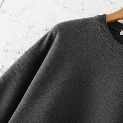 Dark Grey Crew Neck Sweater Mens - Dark Grey - Back View
