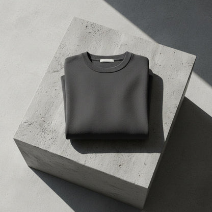Dark Grey Crew Neck Sweater Mens - Dark Grey - Lifestyle Inspiration