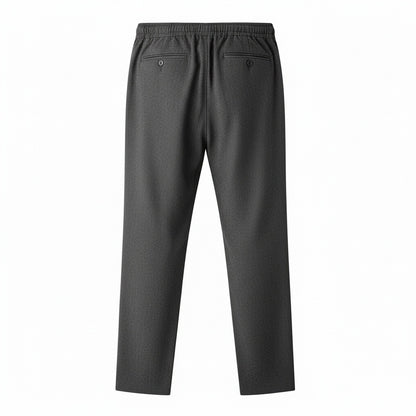 Dark Grey Linen Trousers Men - Graphite - Fabric Detail