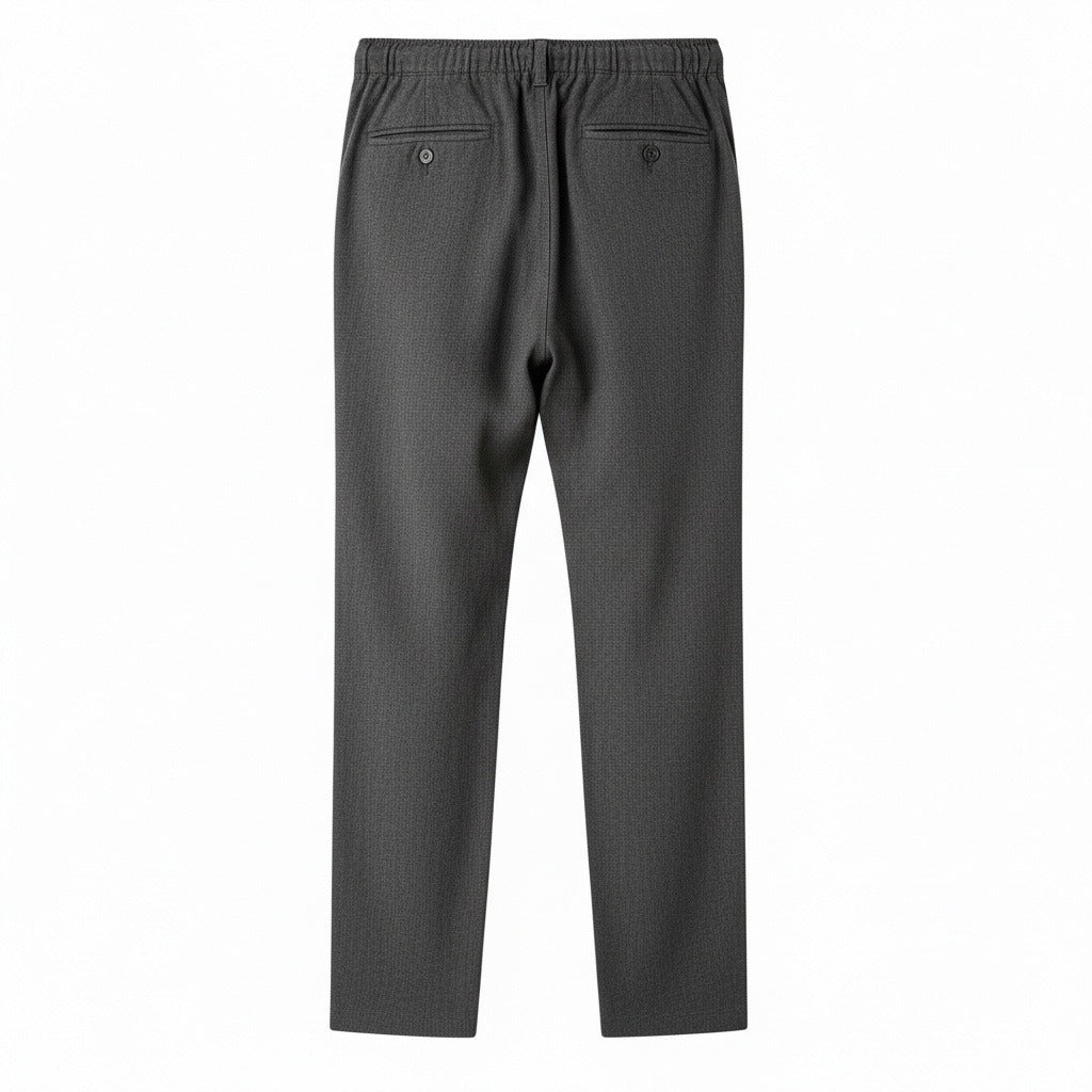 Dark Grey Linen Trousers Men - Dark Ash - Fabric Detail