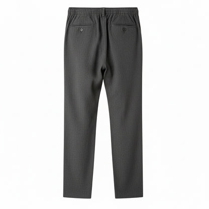 Dark Grey Linen Trousers Men - Dark Ash - Fabric Detail