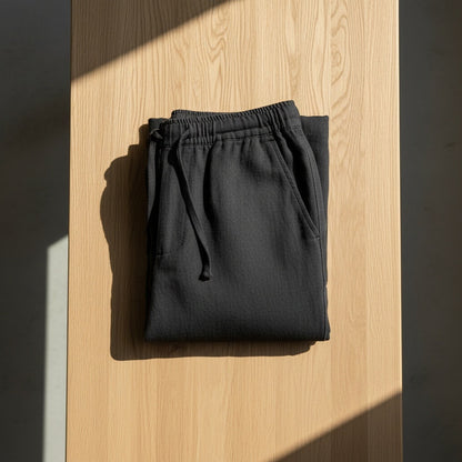 Dark Grey Linen Trousers Men - Jet Black - Lifestyle Inspiration