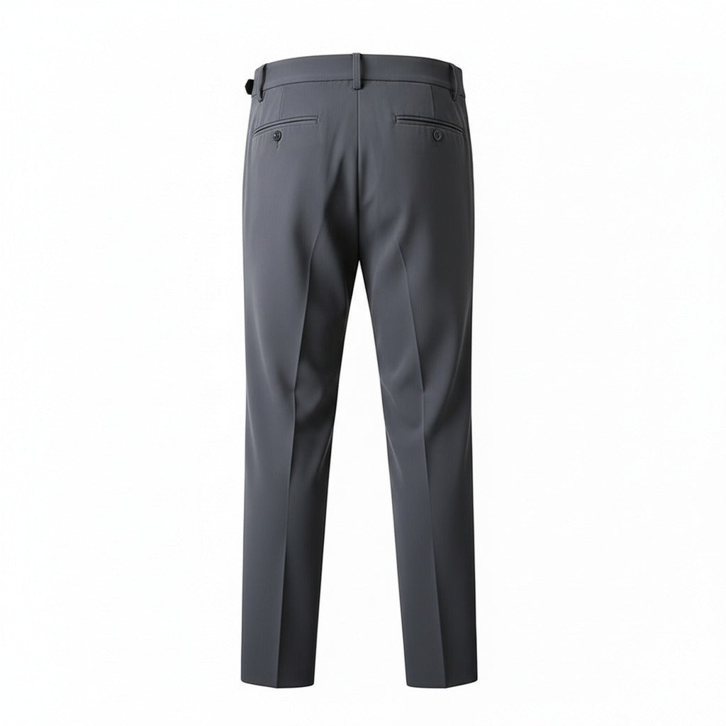 Dark Grey Pleated Trousers Men - Dark Grey - Fabric Detail