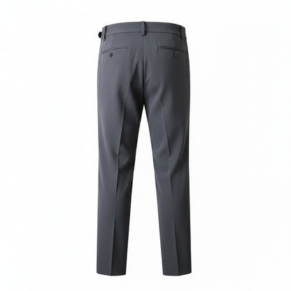 Dark Grey Pleated Trousers Men - Dark Grey - Fabric Detail
