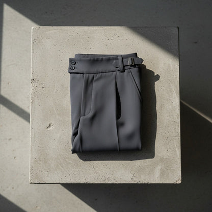 Dark Grey Pleated Trousers Men - Dark Grey - Lifestyle Inspiration