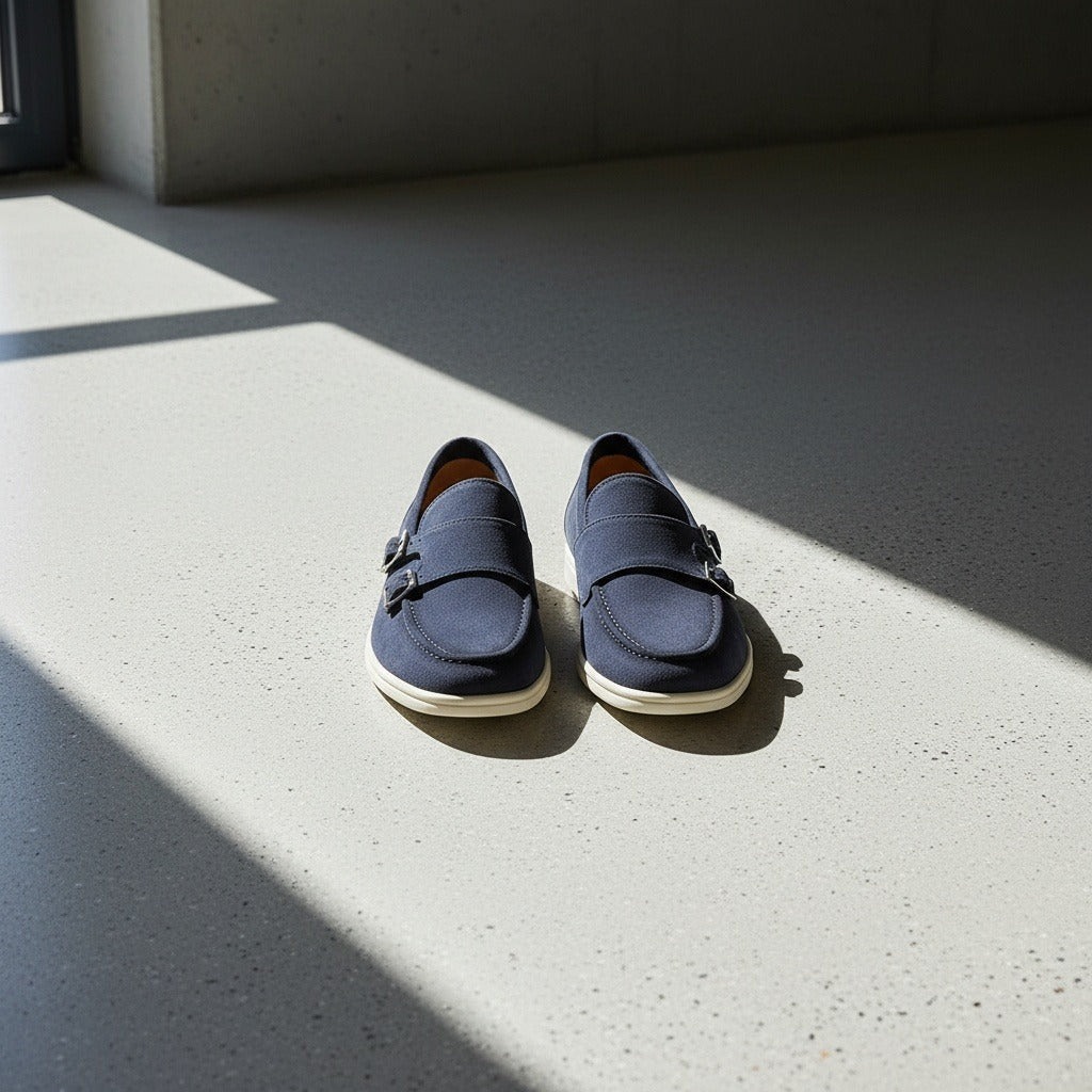 Double Buckle Loafers - Midnight Blue - Lifestyle Inspiration