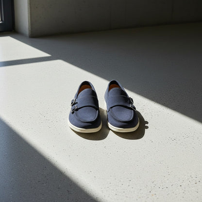 Double Buckle Loafers - Midnight Blue - Lifestyle Inspiration