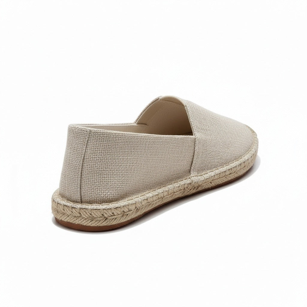 Espadrille Mens Sandals - Ecru - Fabric Detail