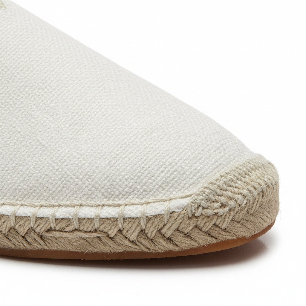 Espadrille Mens Sandals - Off-White - Texture Close Up