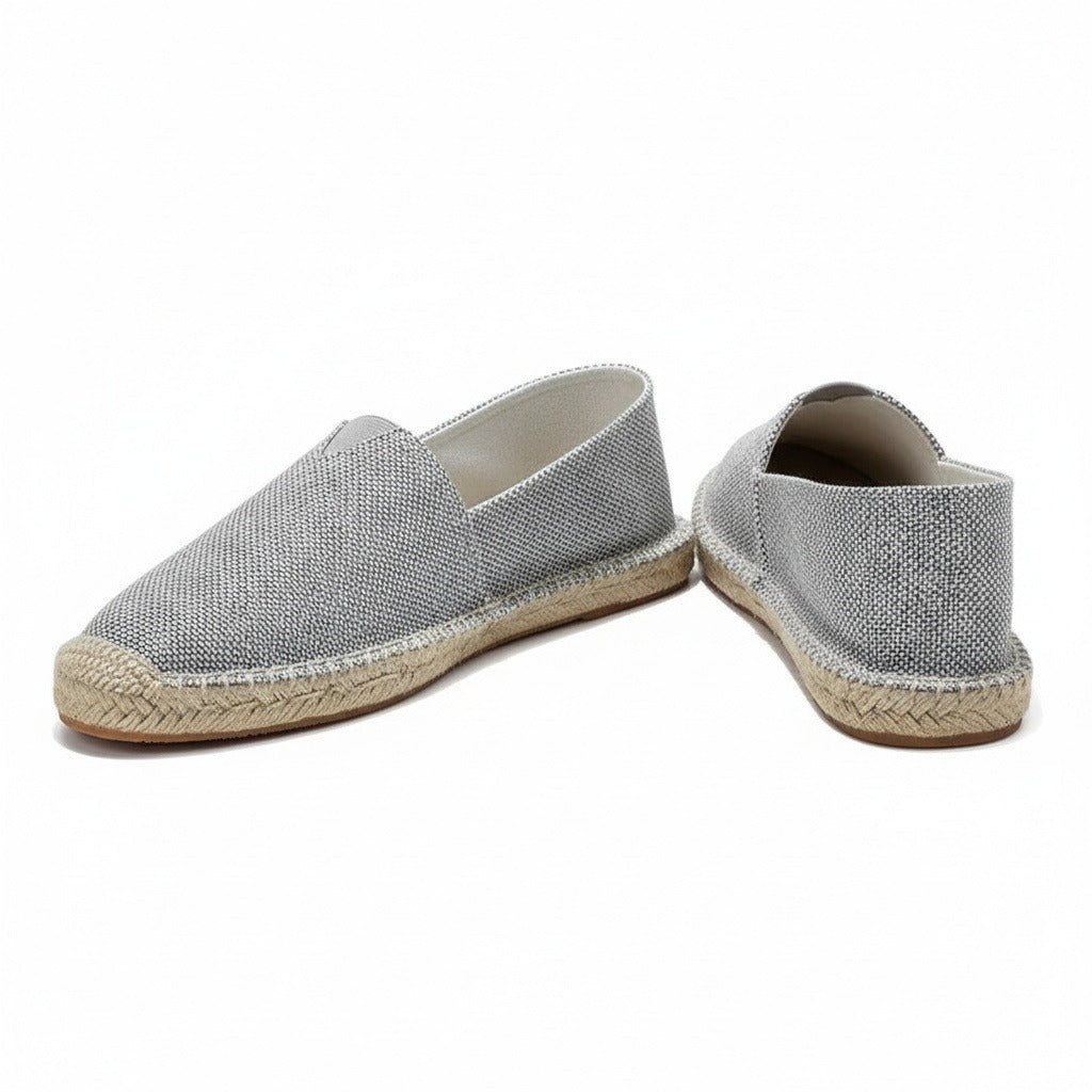 Espadrille Mens Sandals - Pebble Gray - Front View