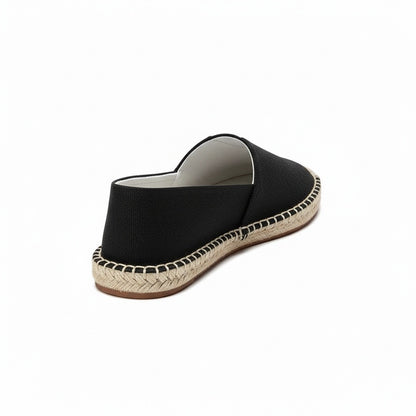 Espadrille Mens Sandals - Black - Fabric Detail