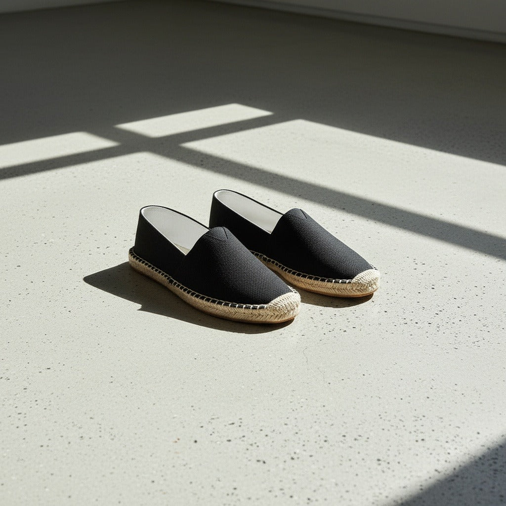Espadrille Mens Sandals - Black - Lifestyle Inspiration