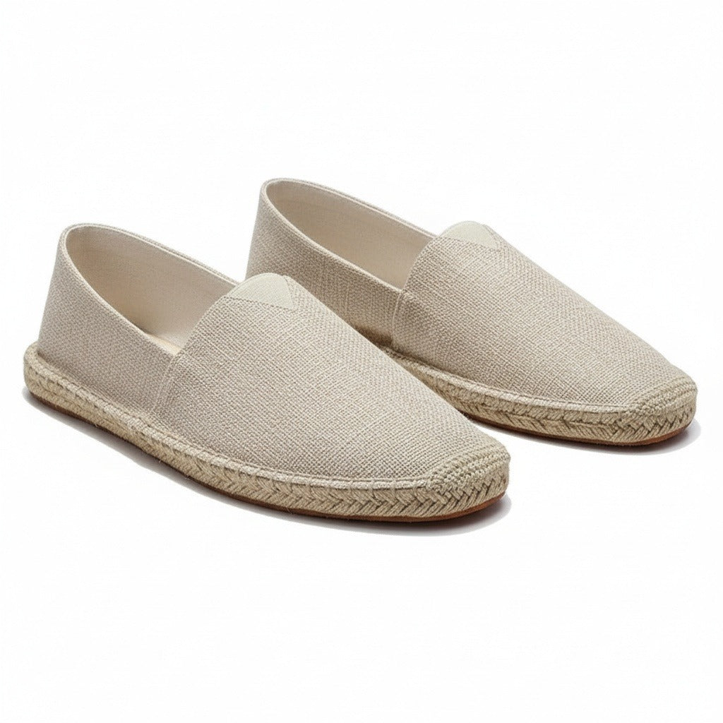 Espadrille Mens Sandals - Ecru - Front View